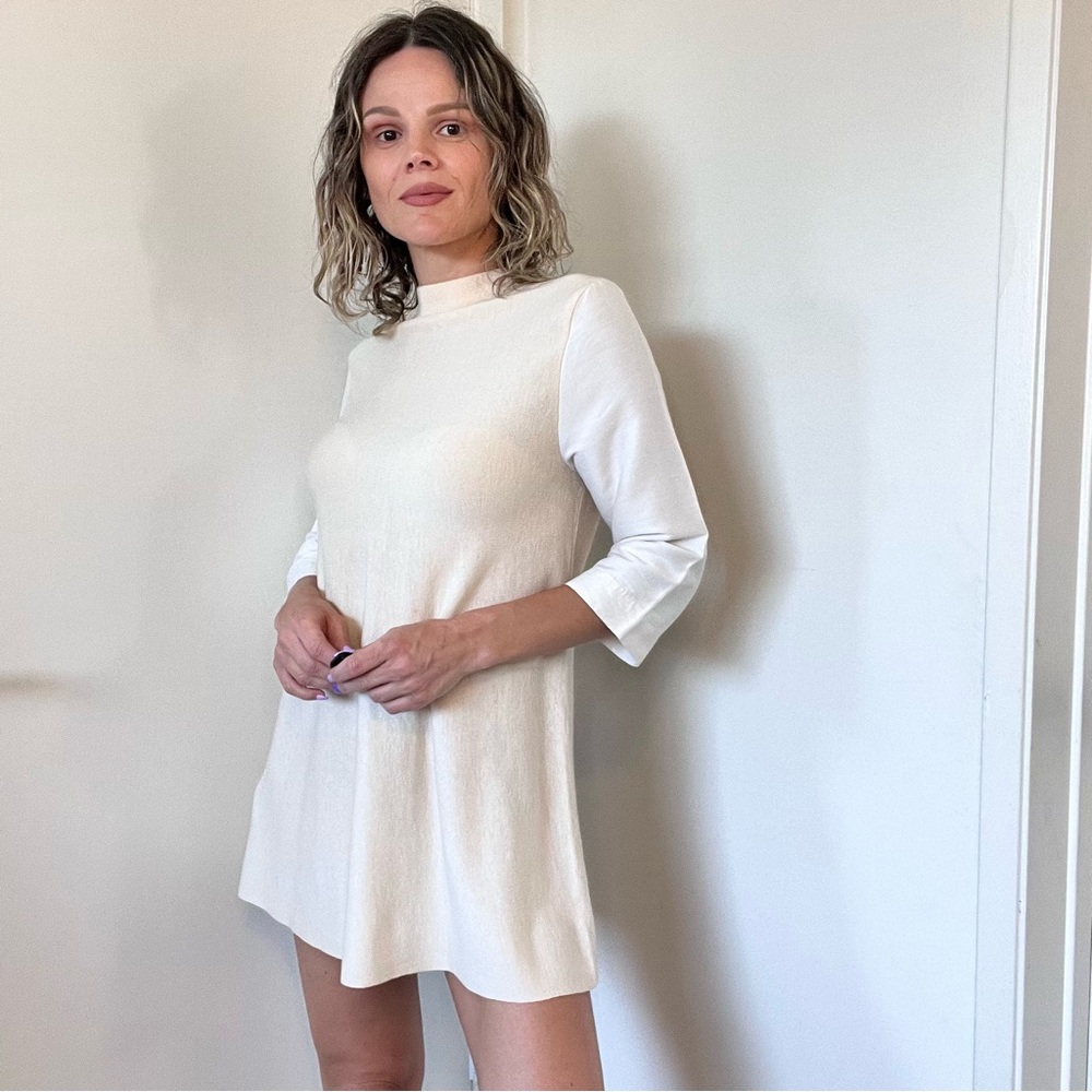 COS Cream A‑Line Mini Dress